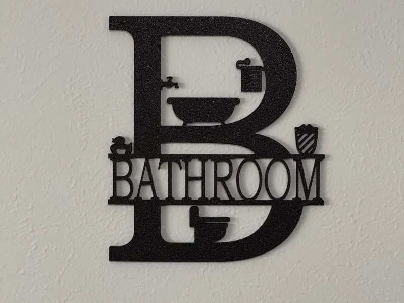 Bathroom wall sign