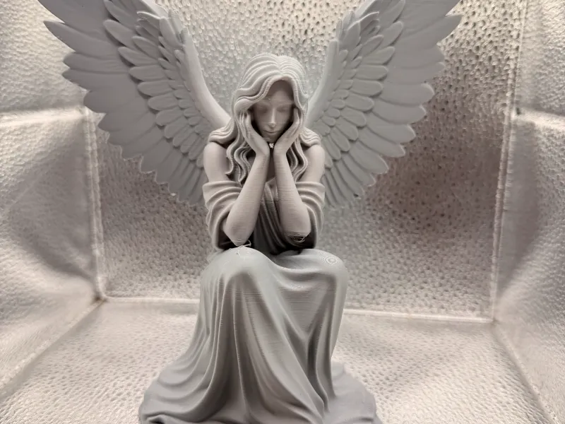 Sitting Angel Woman Statue