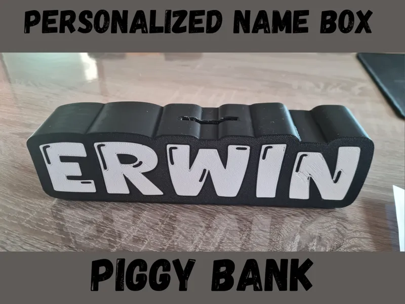 piggy bank, personalized Name money boxes Erwin