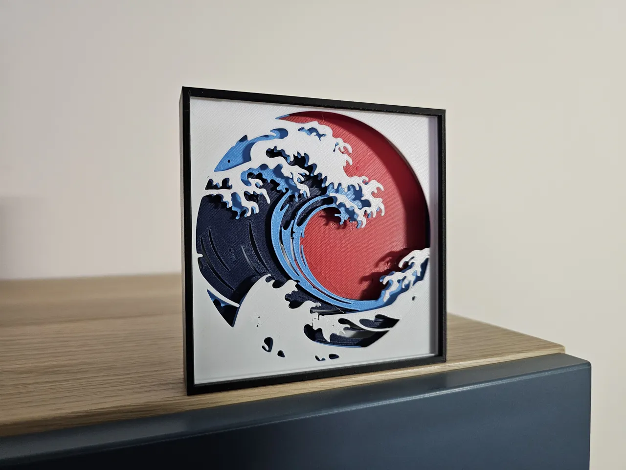 The Great Wave Shadowbox view 3
