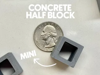 Mini Half Concrete Block | 1:12 Scale | CyberBrick