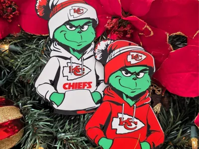 Grinch Kansas City Chiefs Christmas Ornament