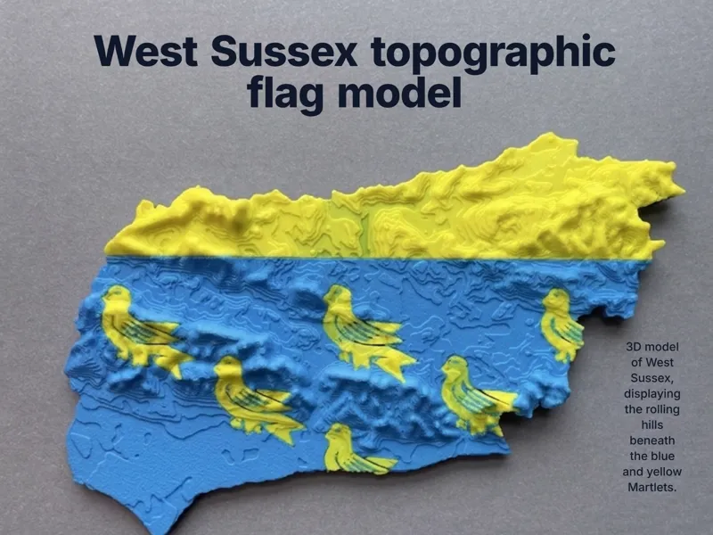 West Sussex topography flag model