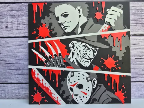 Cuadro decorativo en 3D: OG Slashers - Horror HueForge — referencia de MakerWorld