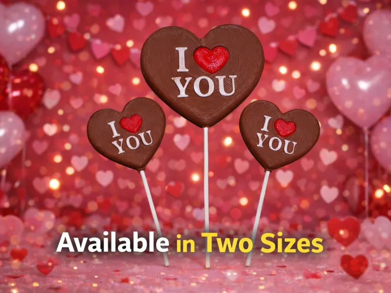 Heart Chocolate Lollipop - Valentine's Day