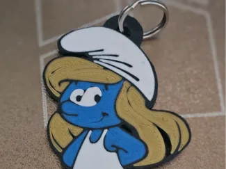 smurf girl keychain