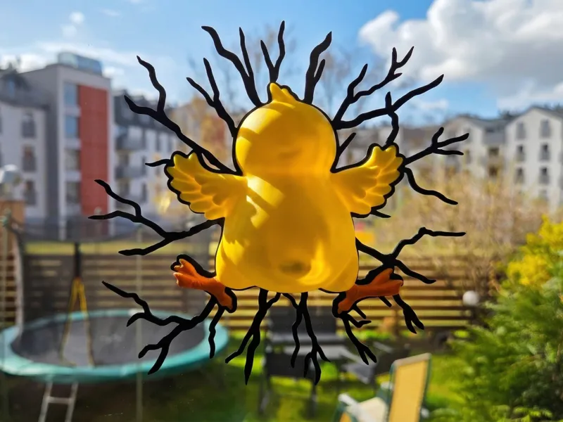 Easter Chicken Splat - window or fridge decor