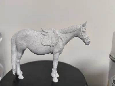 Horse with saddle