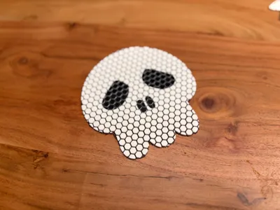 Halloween Skull Fidget Fabric Coaster