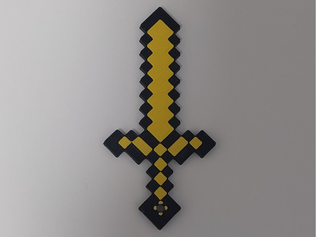 Minecraft Diamond Sword Keychain - Easy Print 