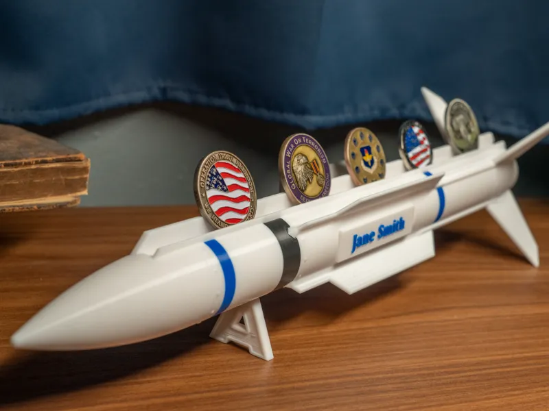 SM-2 Missile Challenge Coin Display