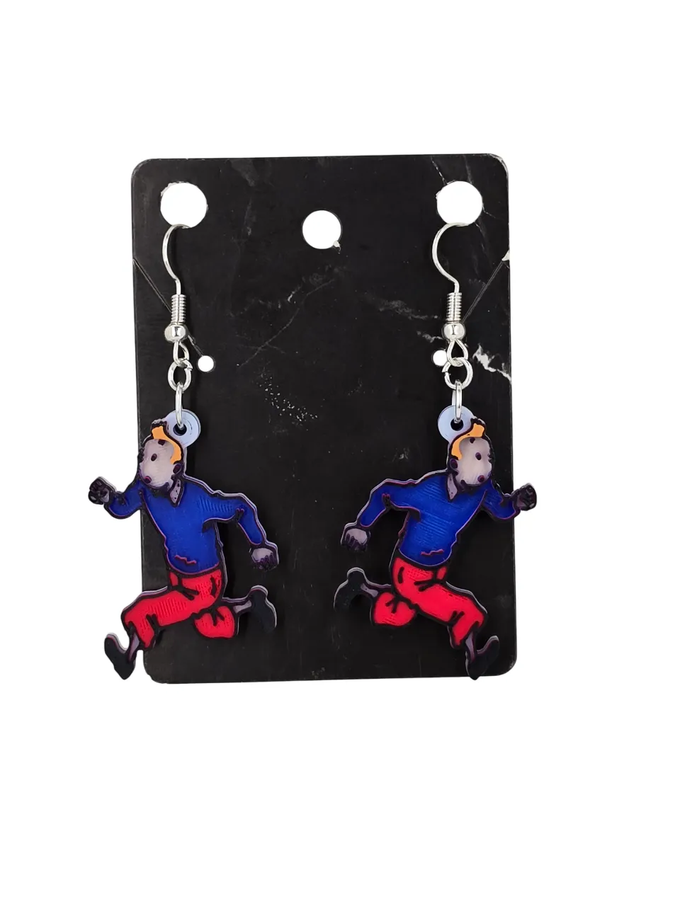 Speed Racer and Tin Tin Bookmark and earrings view 4