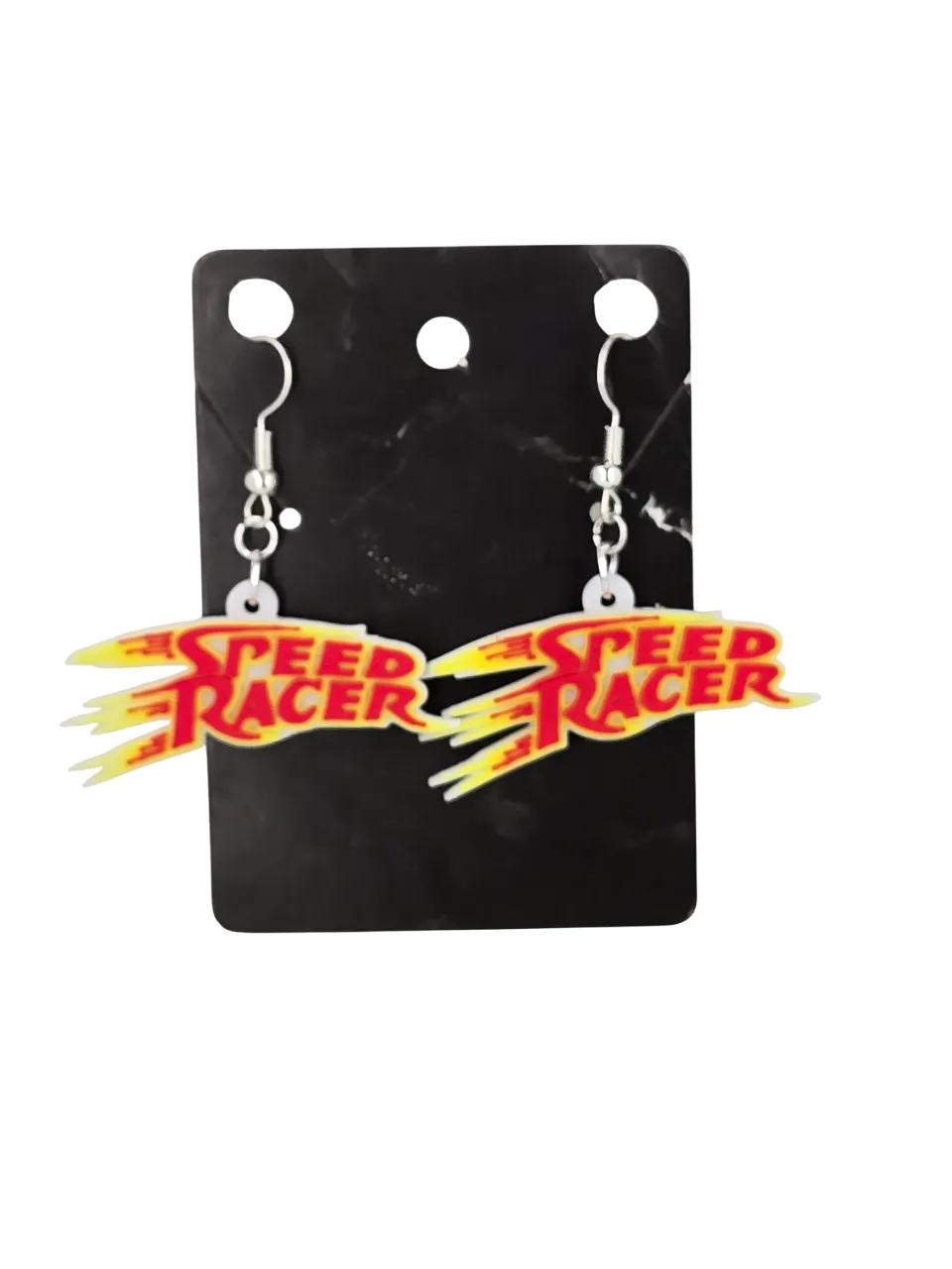 Speed Racer and Tin Tin Bookmark and earrings view 2