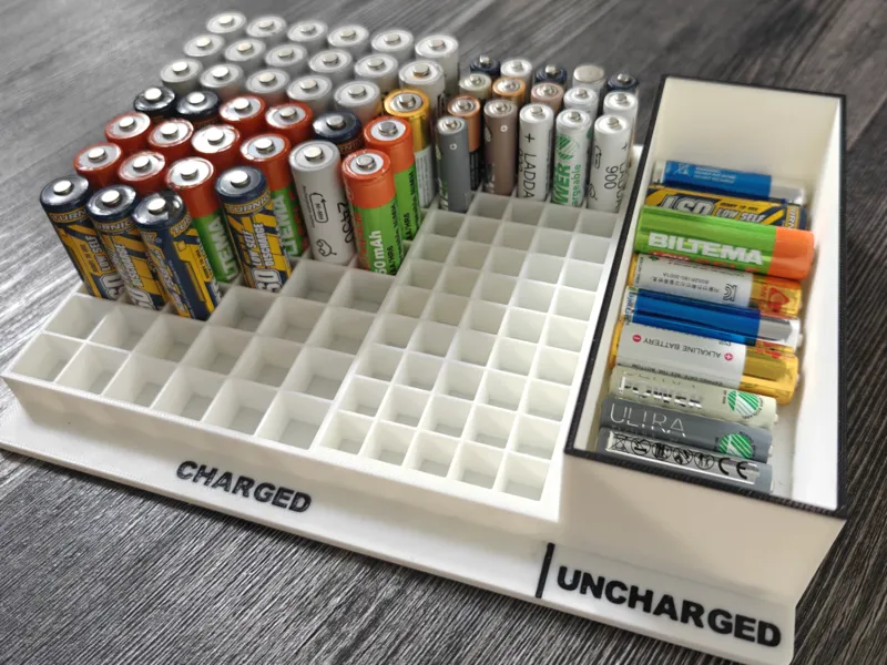 Battery organizer for AAA and AA