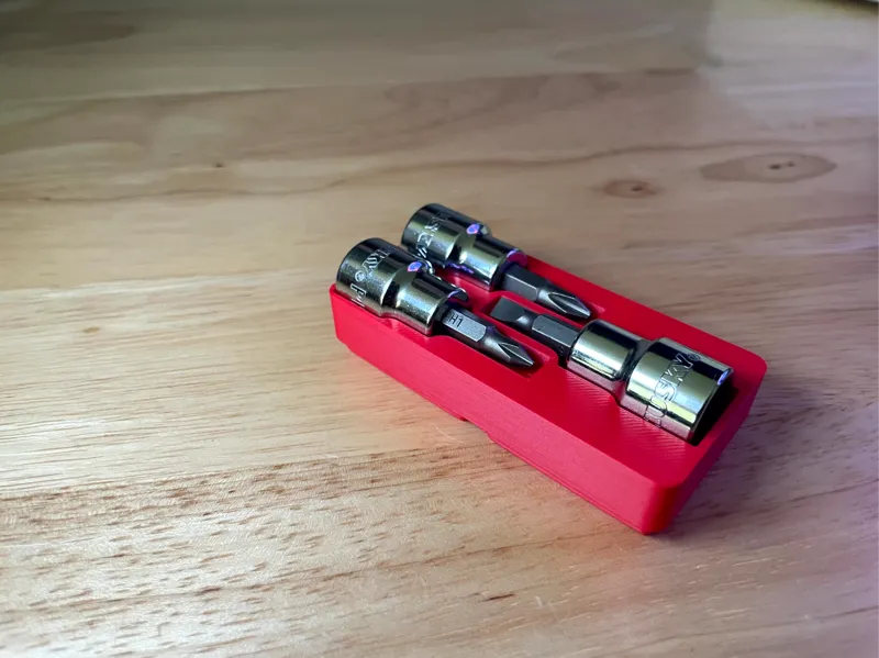 Gridfinity 3/8 in drive bit holders x3