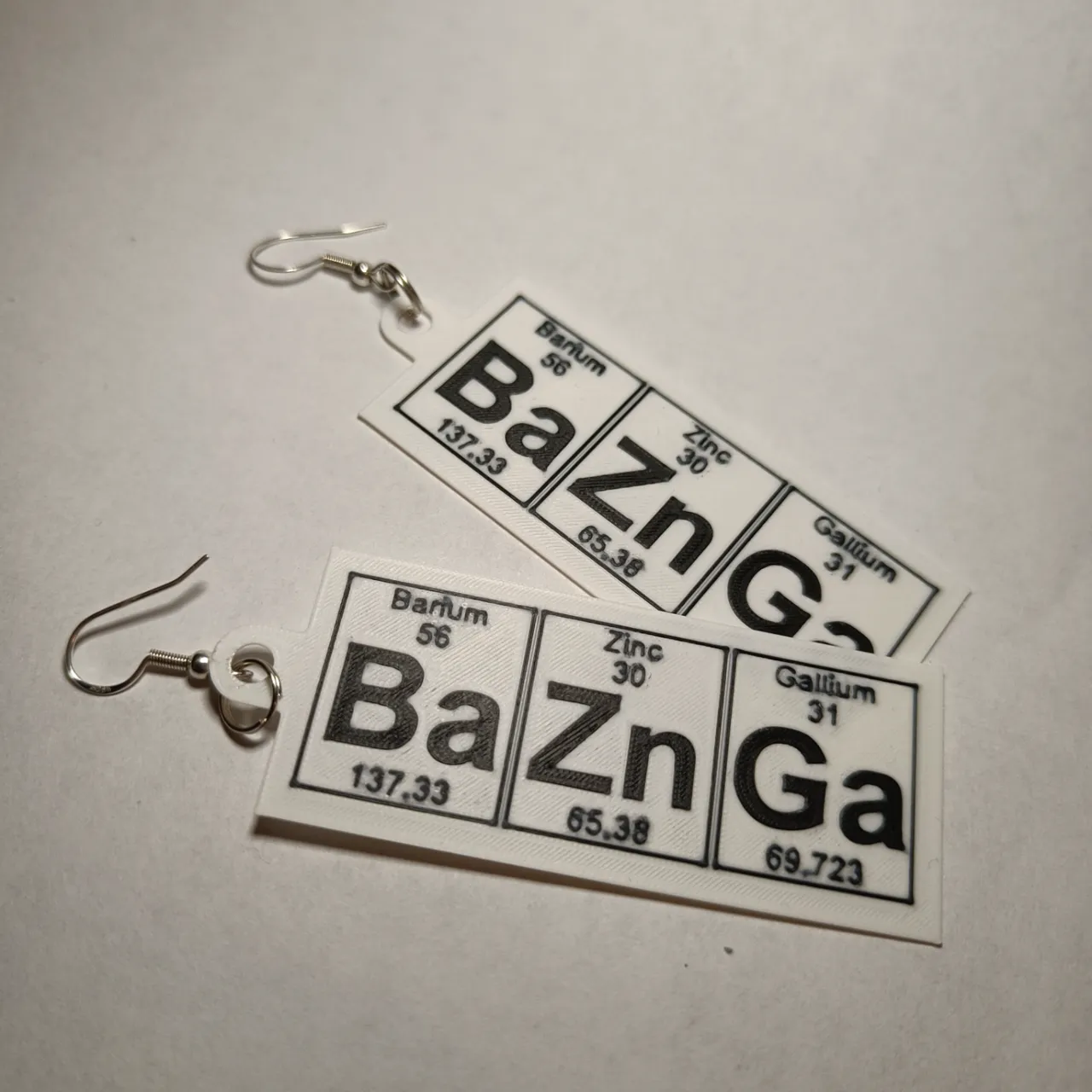 Ba-Zn-Ga (Bazinga) earrings or keychain view 2