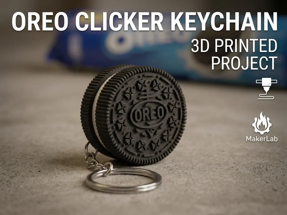 Objeto manipulable: Portachiavi OREO Clicker - Anti-Stress Fidget. Referencia del modelo original.
