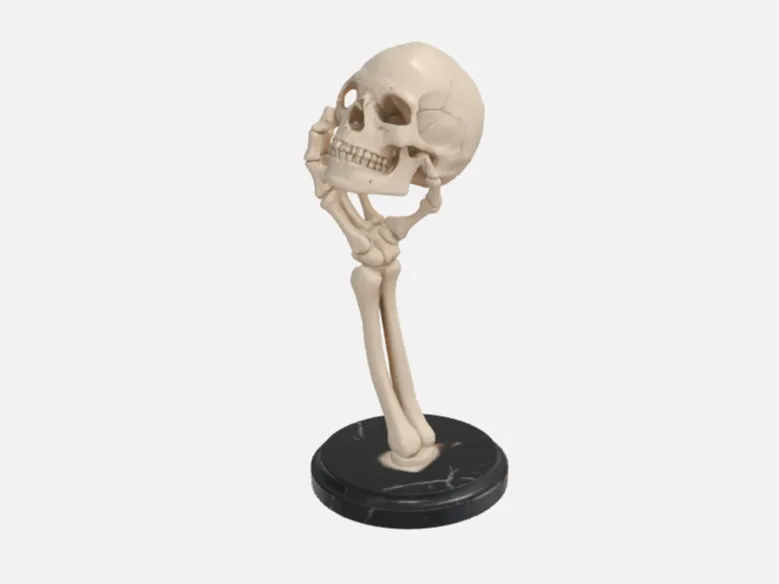 Halloween Desk Skeleton Arm Holding a Skull