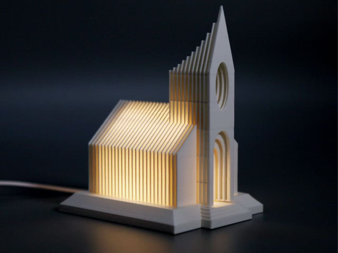 Miniatura 1 do modelo 3D 纯白礼堂小夜灯