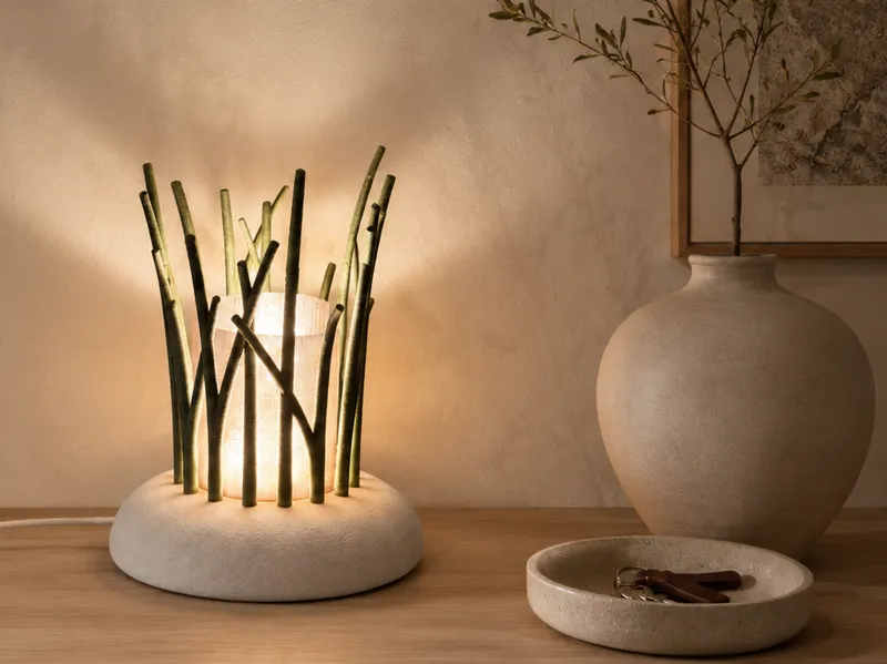 Sunset Through the Reeds –Scandinavian Nature Lamp