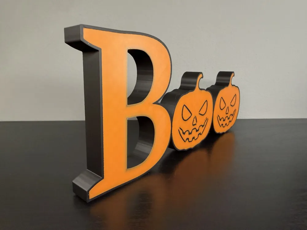 Pumpkin Boo Sign by Lukas MakerWorld: Download Free 3D Models