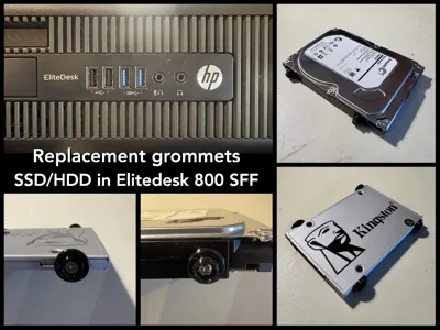 SSD and HDD grommets for HP EliteDesk 800 SFF