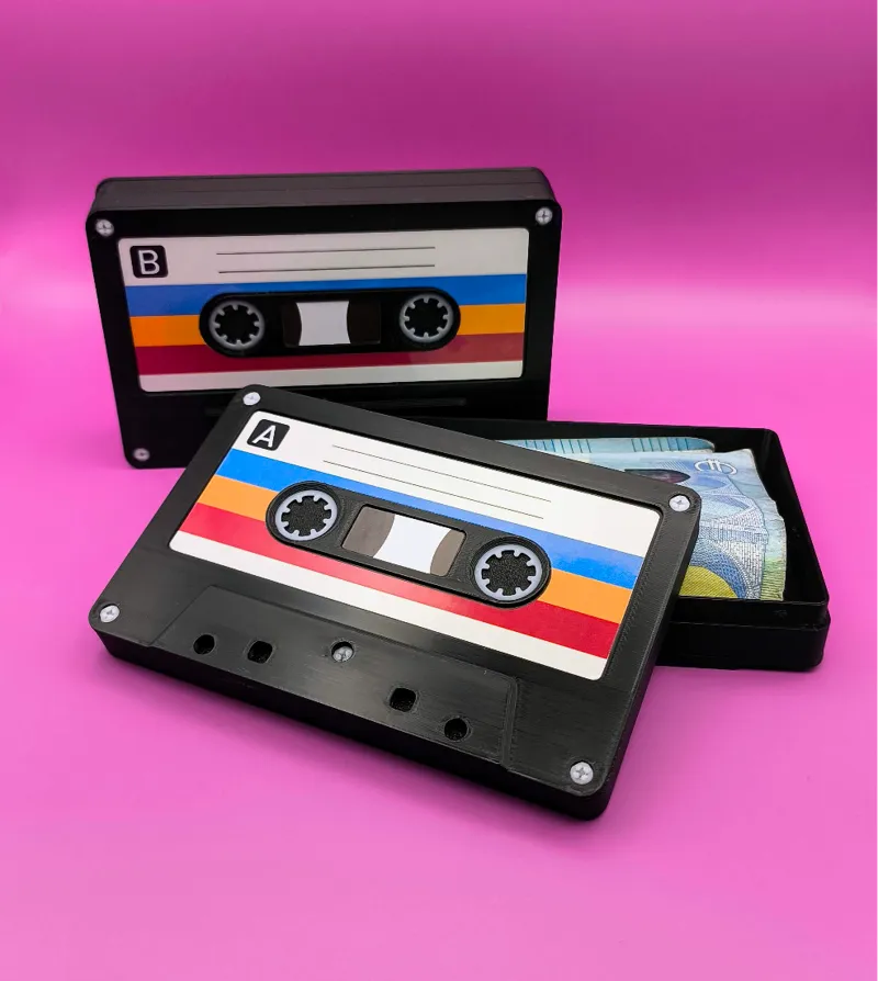 Retro 3D Cassette Tape Box