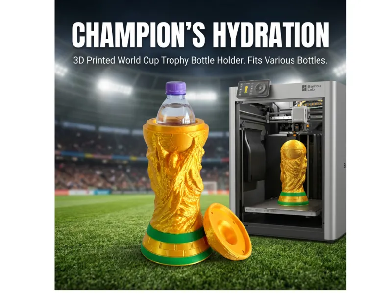 世界杯奖杯隐藏水瓶 适配市面主流瓶子（World Cup Trophy Bottle Holder）