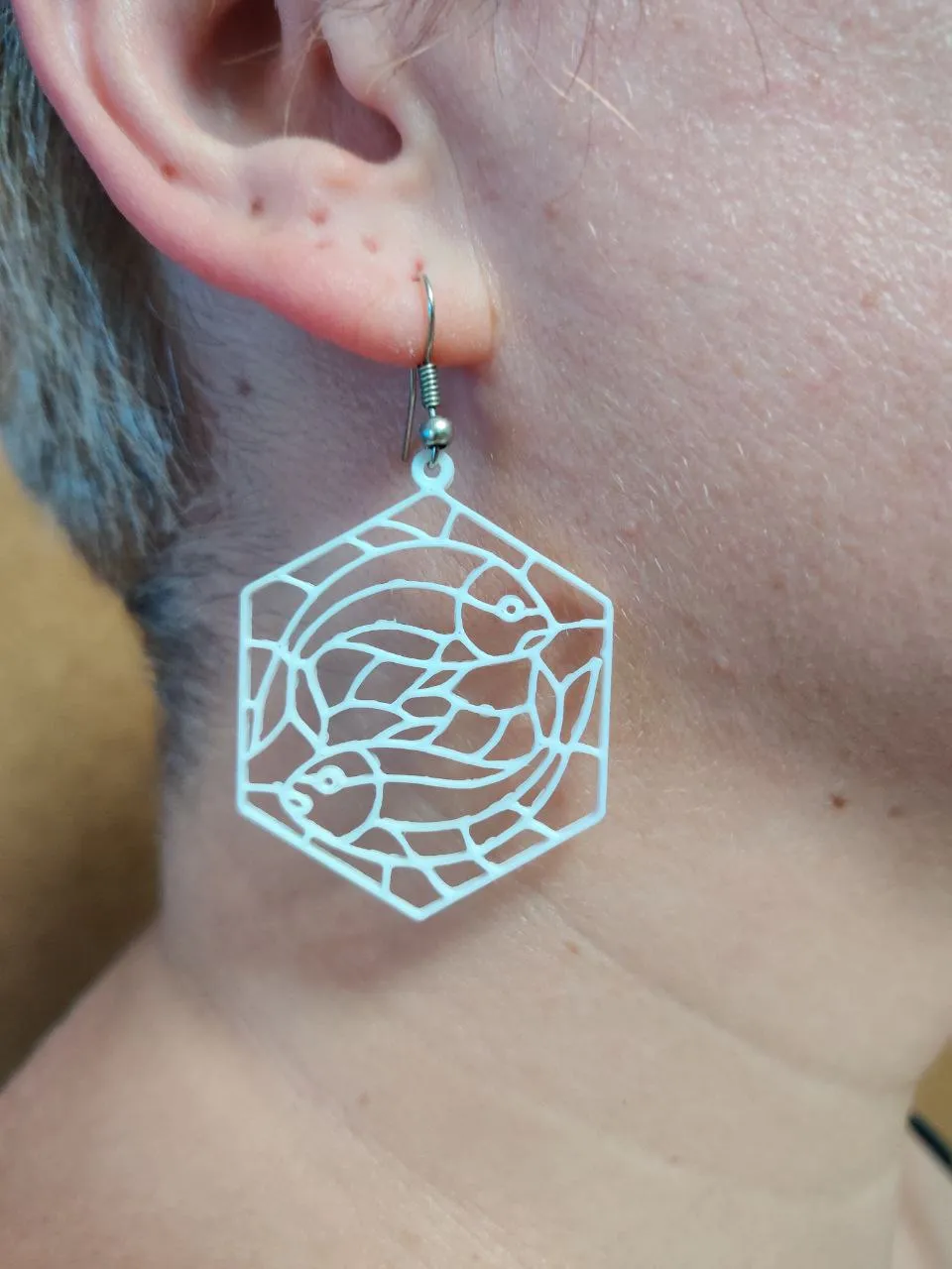 Stained-Glass Koi Earring view 2