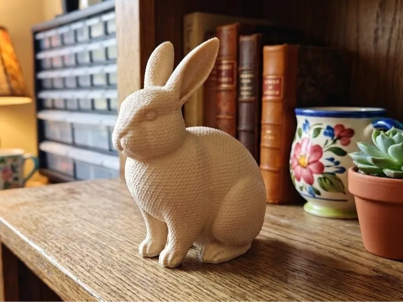 Textured Bunny Sculpture: Cozy Home Decor