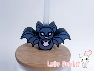 Cute Bat Straw Topper