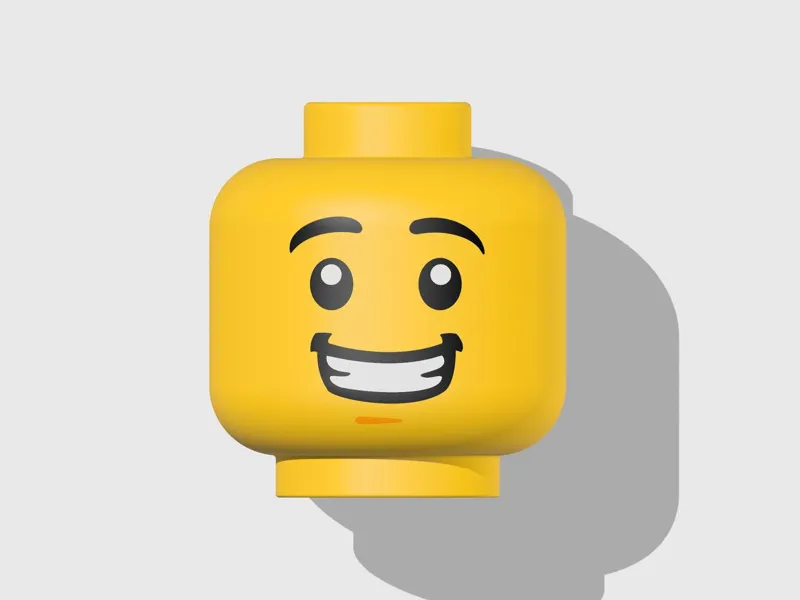 Mega Minifigure Head Male with Open Smile