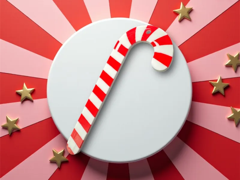 Classic Candy Cane Ornament – Red & White Stripes