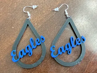 Eagles Script Teardrop Earrings