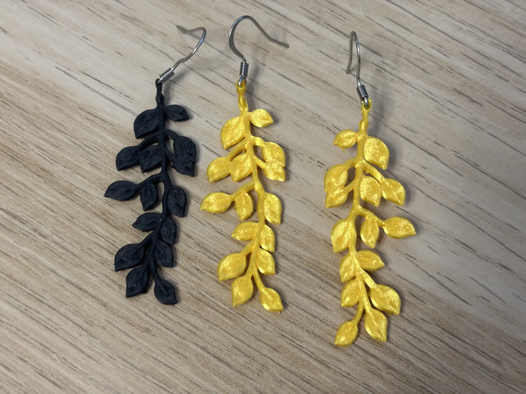 Leaf earrings view 2