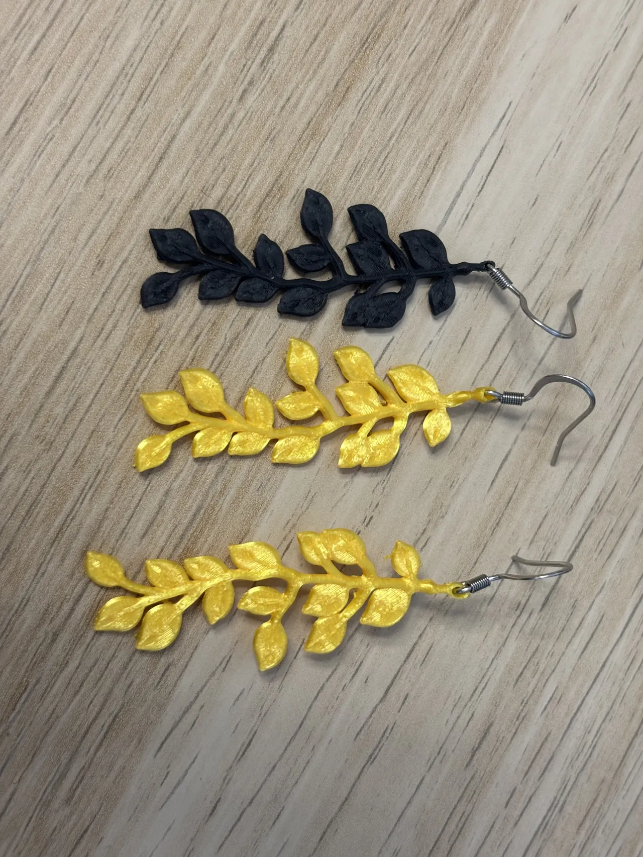 Leaf earrings view 3