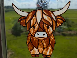 Highland Cow Sun Catcher / Stained Glass- Hueforge