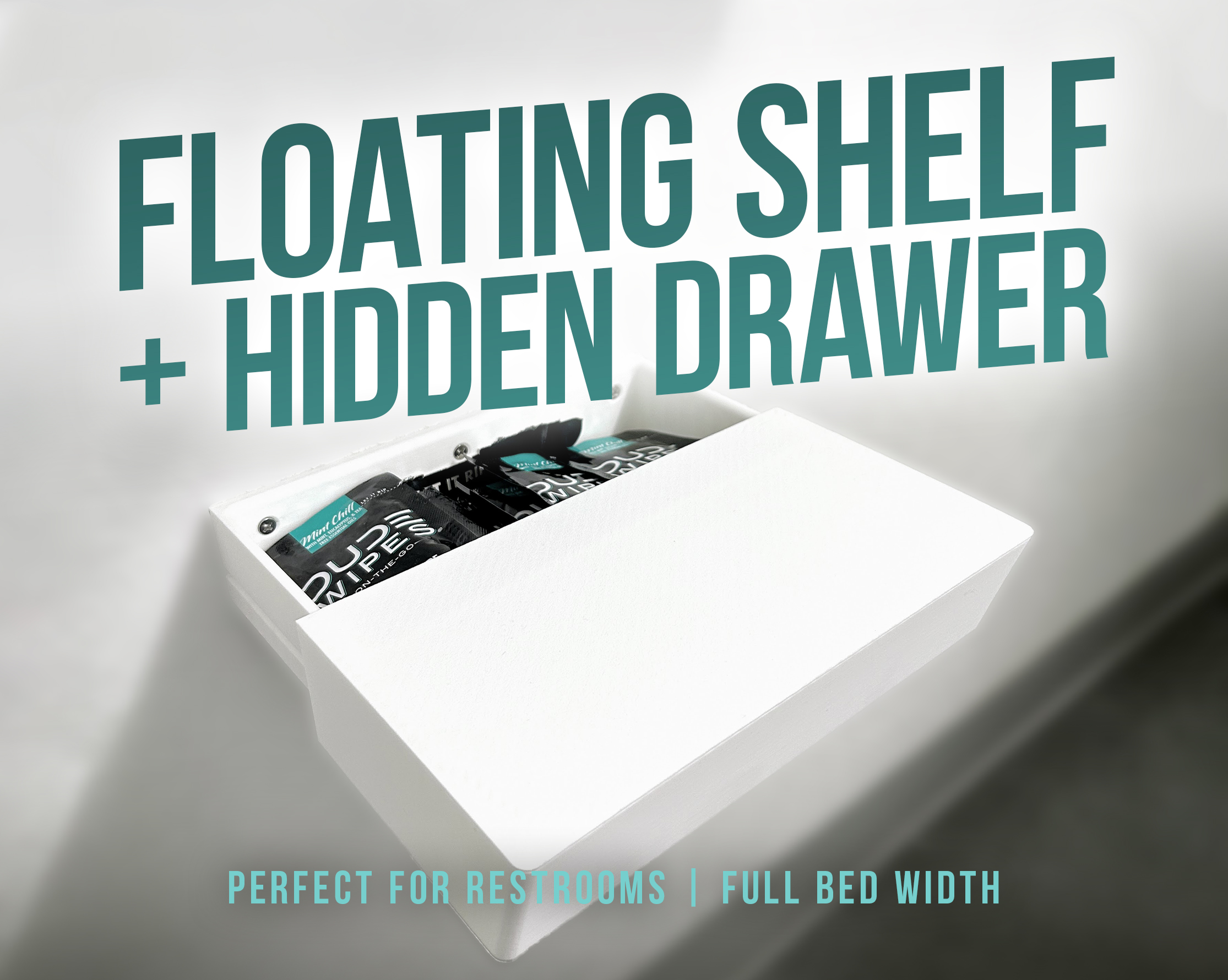 Miniatura 2 do modelo 3D Floating Shelf + Hidden Drawer!
