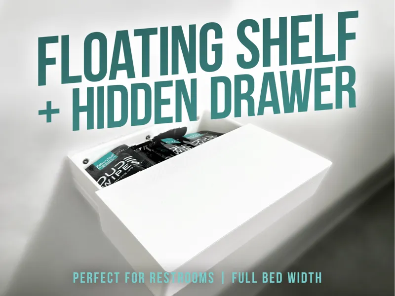 Floating Shelf + Hidden Drawer!