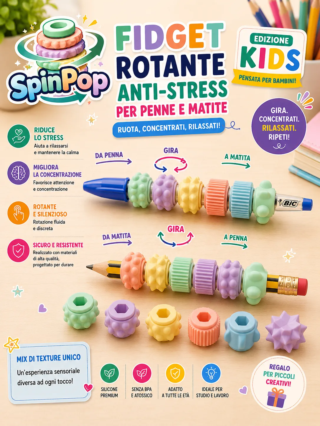 SPINPOP KIDS EDITION IL FIDGET TOY PIÙ DIVERTENTE view 2