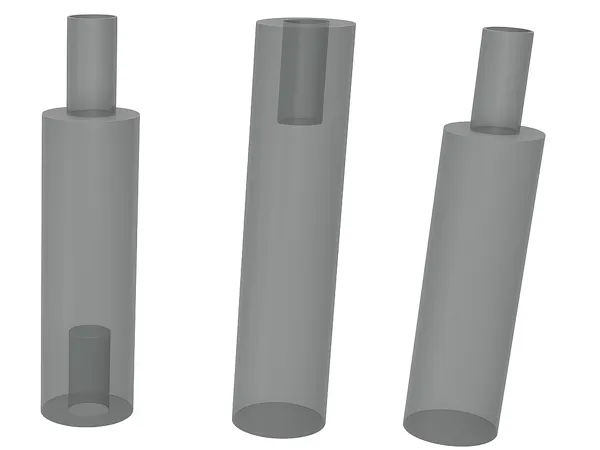 Système de tiges cylindriques empilables mâle/femelle