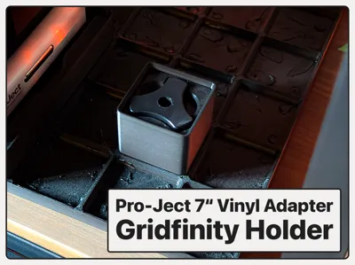 Pro-Ject 7" Vinyl Adapter | Gridfinity Holder