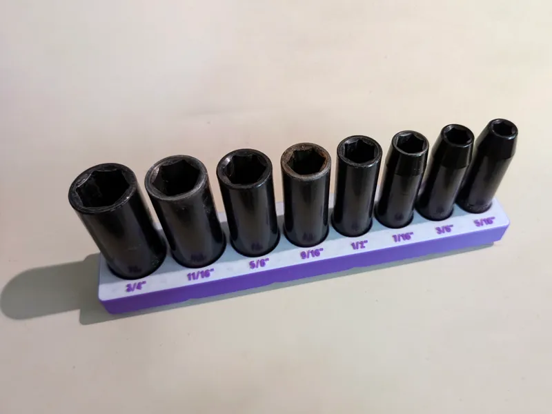 Gridfinity 3/8 Drive Impact Socket Holder - SAE