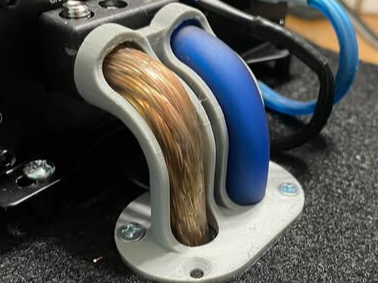 Car audio amplifier power cable riser - 1