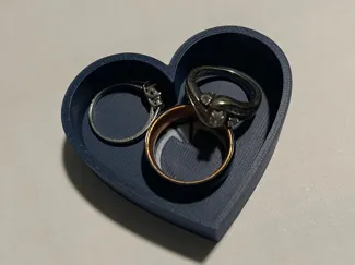 Ring Dish Heart Shaped With Inlay