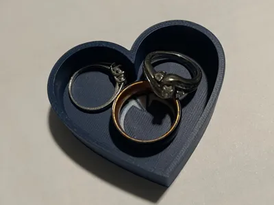 Ring Dish Heart Shaped With Inlay