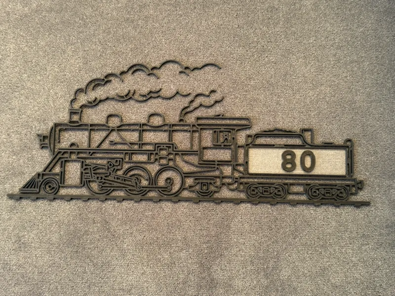 2D Steam Locomotive - Customizable Wall Art / Sign