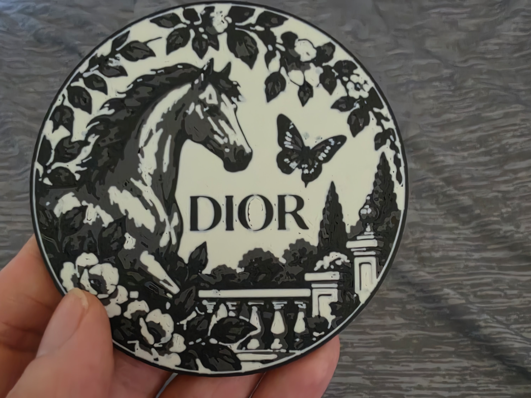 90mm round dior inspired coaster 3D model