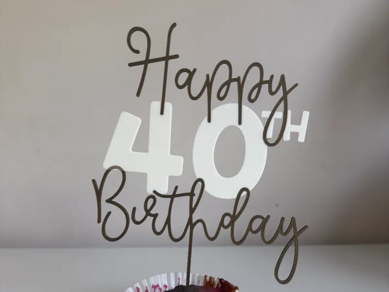 Happy 40th Birthday Cake Topper