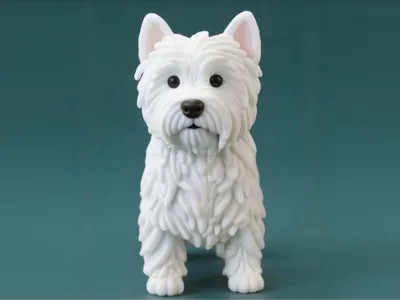 Adorable West Highland White Terrier Puppy Figurine